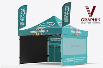 design professional tradeshow booth, tent and event displays