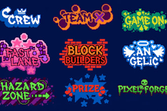 create a custom retro pixel art logo design for your game, brand, or business