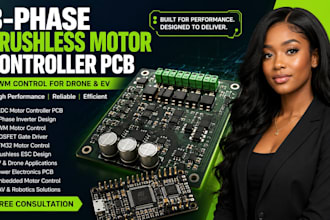 design 3 phase brushless motor controller pcb with pwm for drone and ev