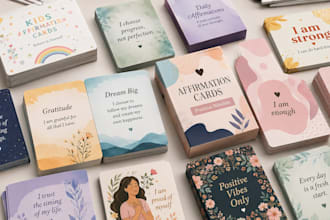 design christain affirmation card motivational card card game 3d mockup design