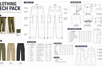 create technical flat sketches for apparel, and   clothing fashion design