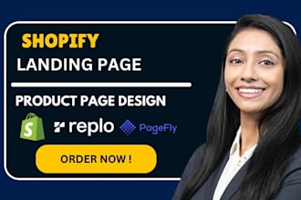 design shopify landing page with replo, pagefly and gempages