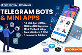 build custom telegram bots and telegram mini apps with web app UI