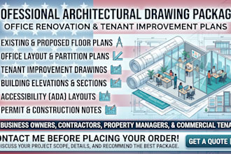 design tenant improvement and office renovation permit drawing plans