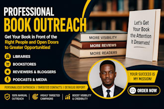 do professional book outreach to libraries, reviewers, bookstores and media