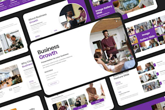 create business growth plan presentation marketing research pitch deck in canva