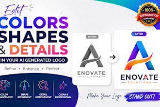 edit colors shapes and details in your ai generated logo