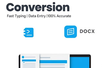 data entry, excel, word and pdf to word typing