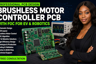 design brushless motor controller pcb with foc for ev and robotics