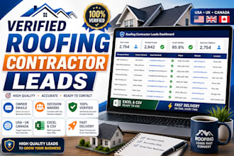 provide verified roofing contractor leads with owner emails
