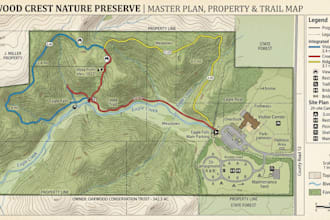 visualize plat map, hiking map, site plan, property map and outdoor adventure