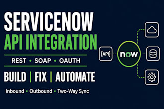 build and fix servicenow API integrations with rest and soap