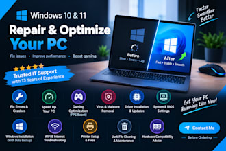 repair windows 11 , 10, optimize your PC and boost gaming performance