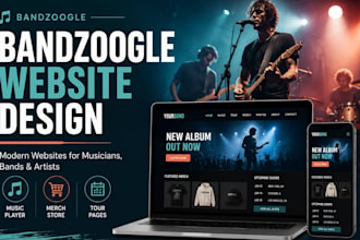 design bandzoogle website, fix layout redesign music website bandzoogle merch