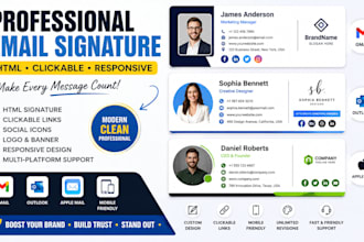 design html email signature, gmail signature and outlook signature