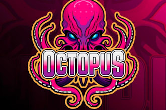 create octopus mascot logo design