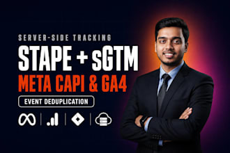 setup stape server side tracking, meta conversion API, ga4