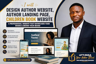 design author website, author landing page, children book website