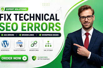 fix google search console, technical SEO, 404, broken links and wordpress errors