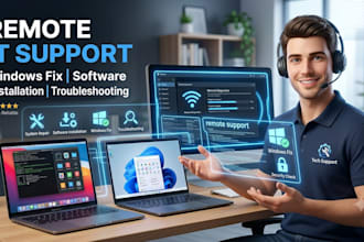 install software, fix windows , mac issues, and provide remote support
