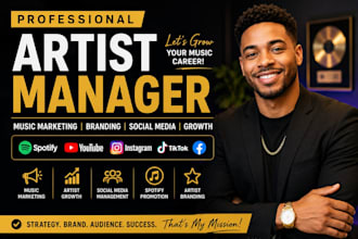 be your artist manager, music marketing and artist branding expert