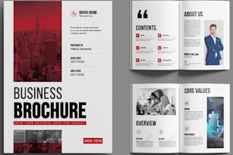 create business sales brochure company profile booklet design trifold brochure