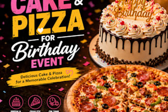 do cake and pizza for birthday event