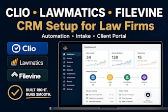 setup clio lawmatics or filevine CRM for your law firm