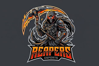 design reaper mascot logo with unlimited revision