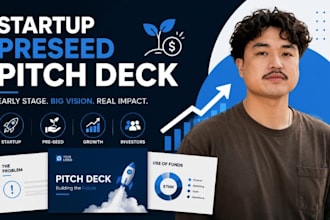 design startup preseed pitch deck, investor presentation, fundraising slides