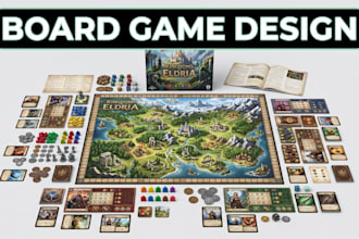 design custom board game, card game, tcg and tabletop game art from scratch
