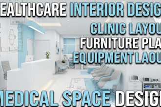 create healthcare clinic interior design with furniture and equipment layout