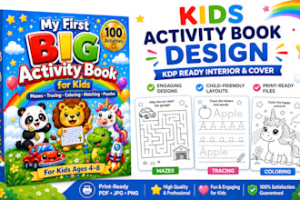 design professional KDP activity book interiors and covers