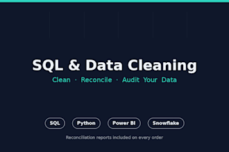 clean, reconcile, and audit your messy sql or CSV data