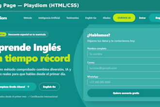 diseño y desarrollo tu landing page en HTML, CSS profesional