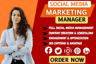 be your social media manager, creating, engaging social media posts daily