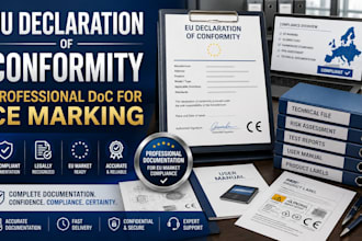 prepare technical file and eu declaration of conformity for ce marking