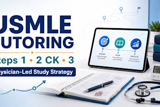tutor usmle step 1 step 2 ck or step 3 with a physician study plan