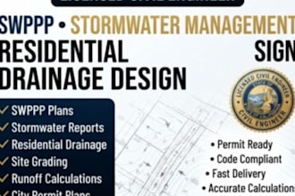 prepare swppp stormwater management report and residential drainage design