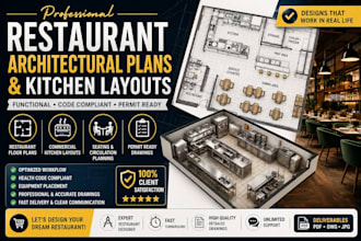 design professional restaurant architectural plans and kitchen layouts