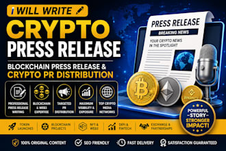 write a crypto PR, blockchain press release and provide crypto PR distribution