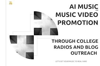 promote ai music or ai music videos on college radio and blogs