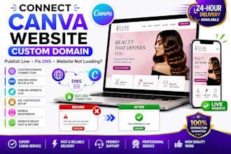 connect canva website custom domain publish live fix dns