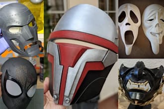 3d print and paint mask custom 3d mask stl model 3d helmet cosplay mask printing