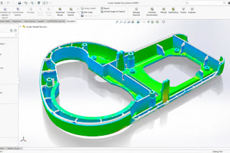 create family mold plastic part design, dfm report thin wall injection solidwork