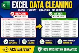 do excel data cleaning, formatting, and remove duplicates