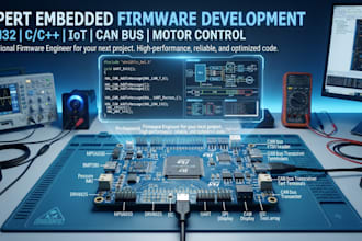 develop firmware for sensor motor control canuart spi 12c and usb