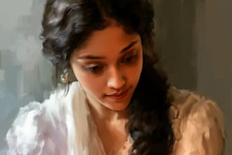do oil painting portrait and illustrations digitally