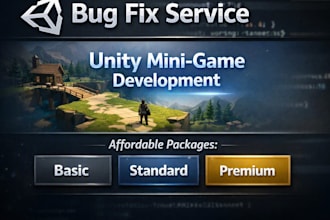 create a small 3d unity game for you and fix bugs