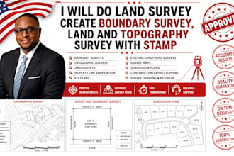 do land survey create boundary survey, land and topography survey with stamp